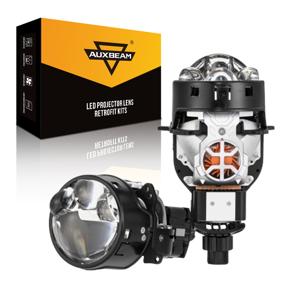 🆕3 Inch 108W Bi-LED Projector Headlight 6000K Triple Beam Laser Assist with Dual Fan Cooling C6 Series Non-destructive & Retrofit Compatible Upgrade Kit — Auxbeam product