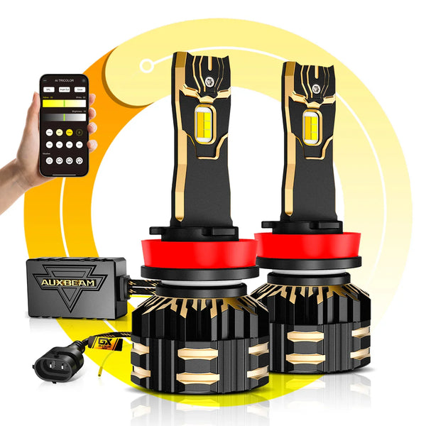 GX Bi-Color Smart Series 25000LM 110W LED Headlight Bulbs, with App Control Via Bluetooth & Dual Color Switchback — Auxbeam product