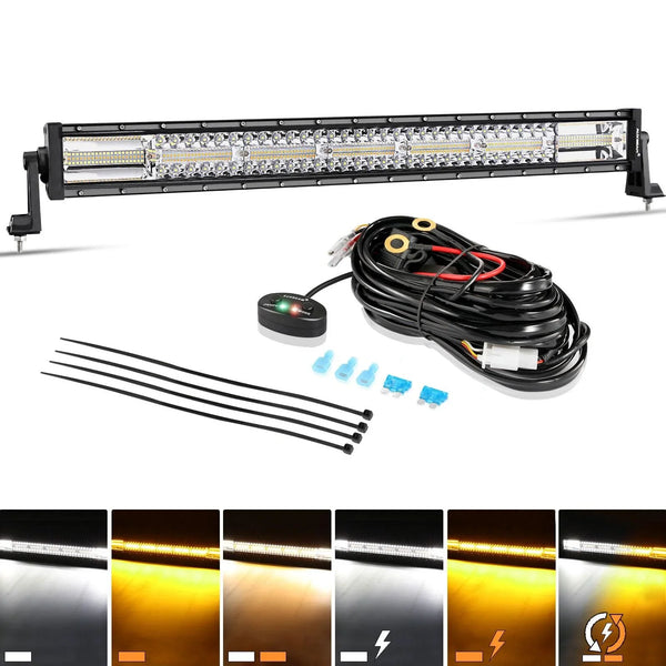 30 Inch 6 Modes White&Amber Straight Off Road Led Light Bar — Auxbeam product