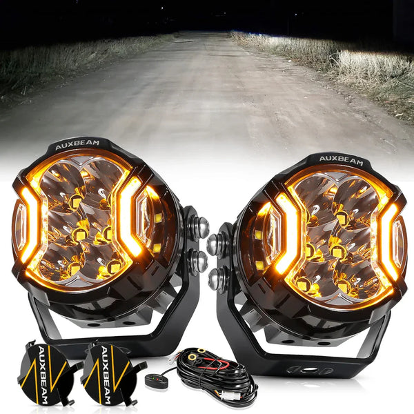 V-ULTRA Series | 3 Inch 108W LED Side Shooter White Pod Lights with Amber DRL — Auxbeam product