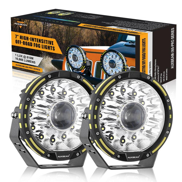 360-PRO Series | 7 Inch 230W 33332LM Custom Lens Offroad LED Driving Lights — Auxbeam product