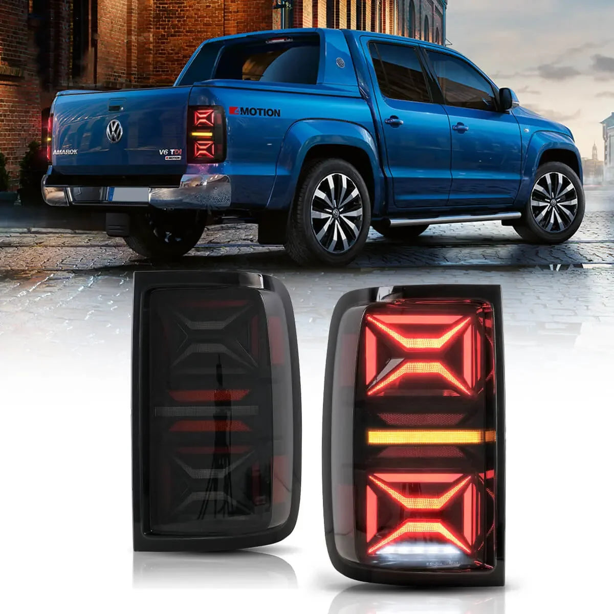 LED Tail Light Assembly With Dynamic Welcome Lighting Smoked For 2010-2022 Volkswagen Amaro — Auxbeam product