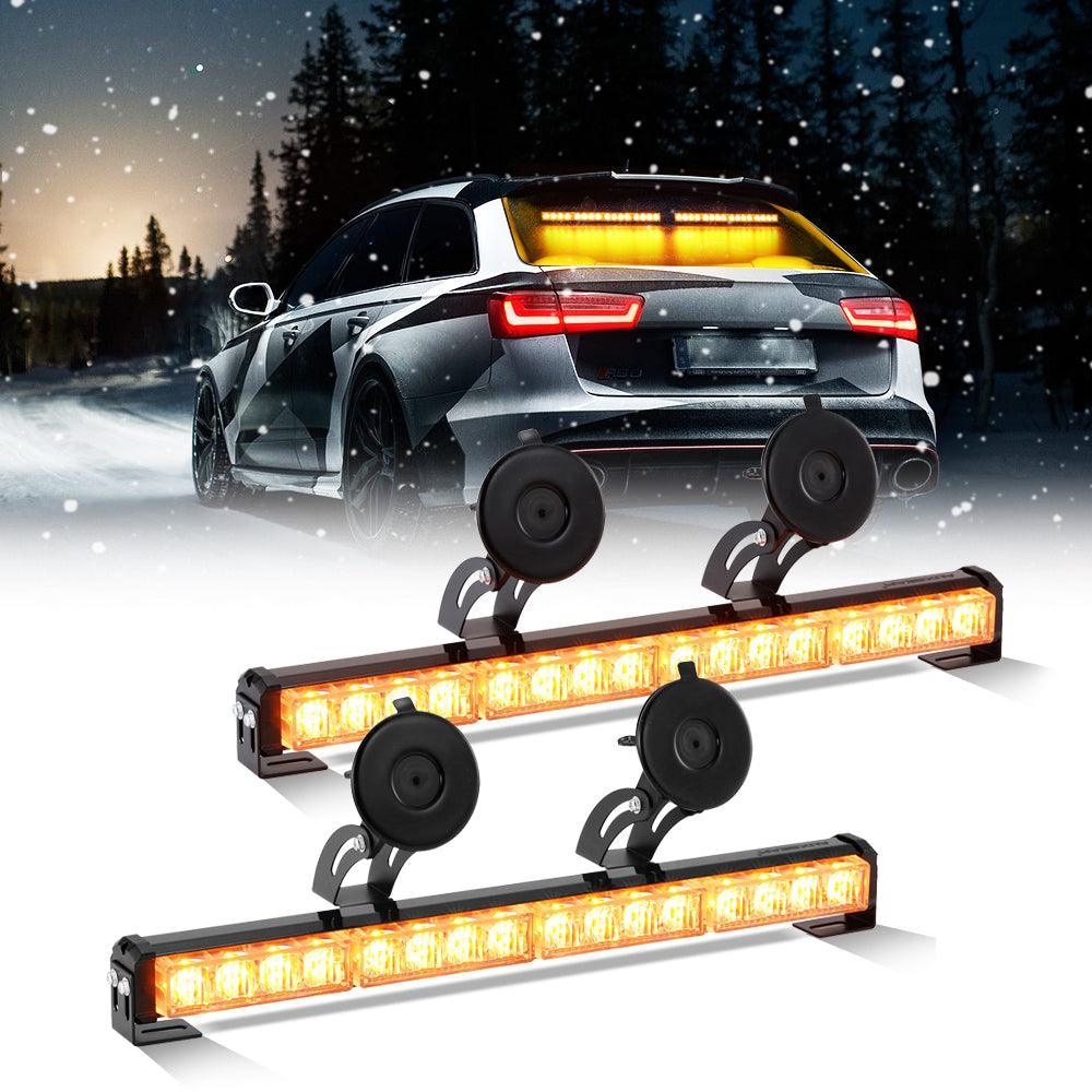 17" Dual LED Directional Emergency Traffic Advisor Light Bars 20 Flashing Patterns with Suction Cup Mount for Vehicles Trucks SUV ATV Car — Auxbeam product