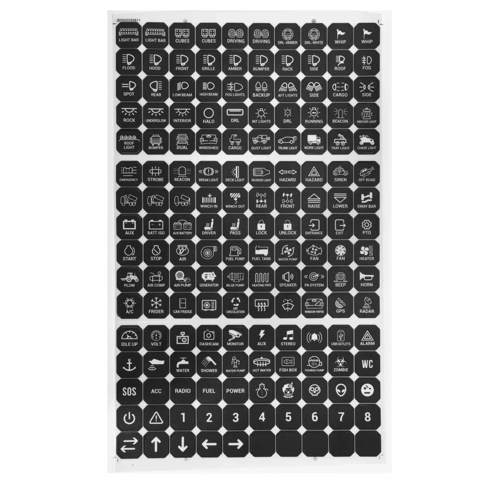 160 Universal Stickers for AS Series Switch Panel — Auxbeam product