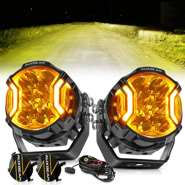 V-ULTRA Series | 3 Inch 108W LED Side Shooter Amber Pod Lights with Amber DRL — Auxbeam product