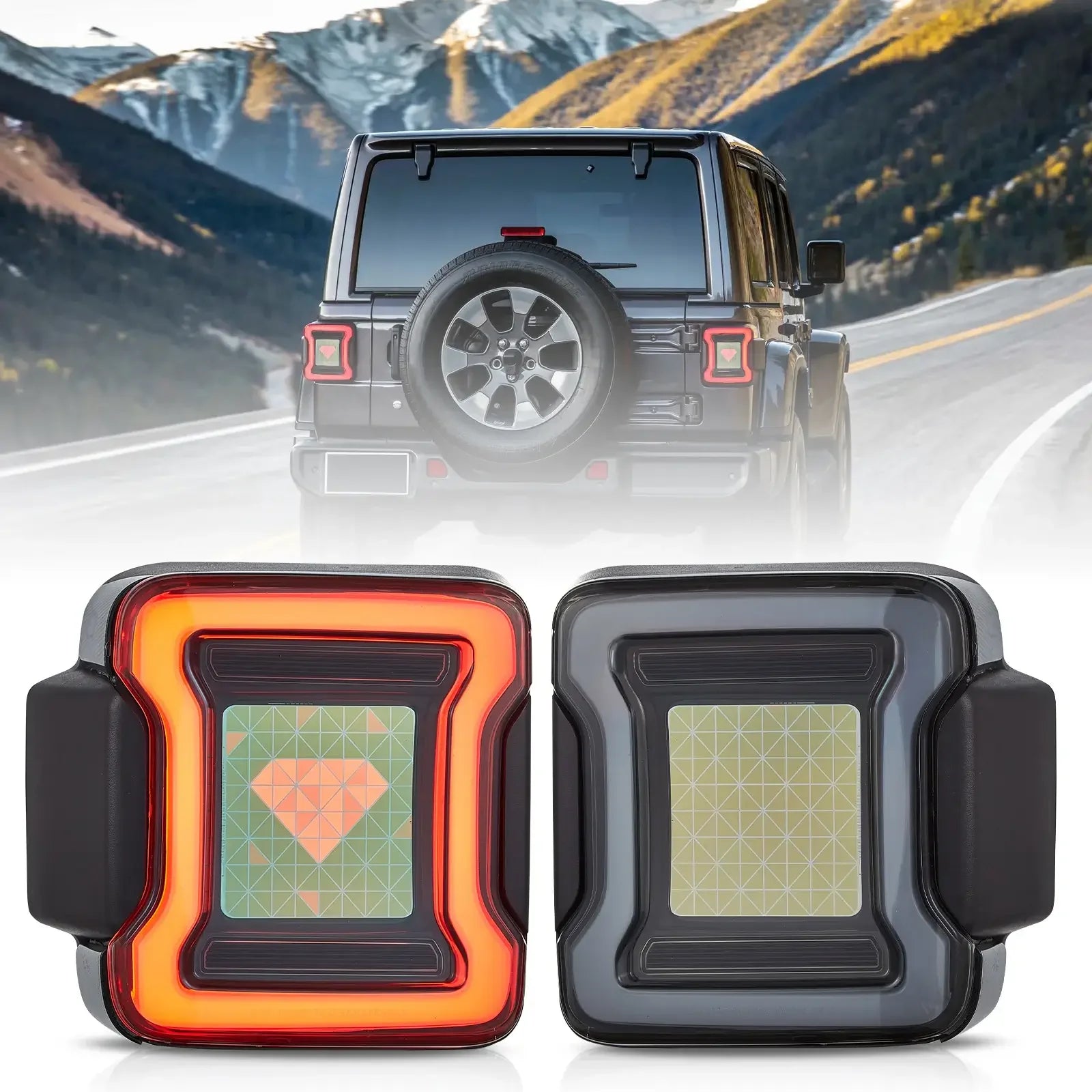 OLED Tail Light Assembly With Animation Effects For 2018-2020 Jeep Wrangler JL JLU — Auxbeam product