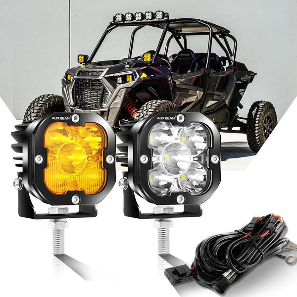 3 Inch 80W 9600LM LED Pods Lights White&Amber for ATV UTV SIDE BY SIDE 4X4 — Auxbeam product