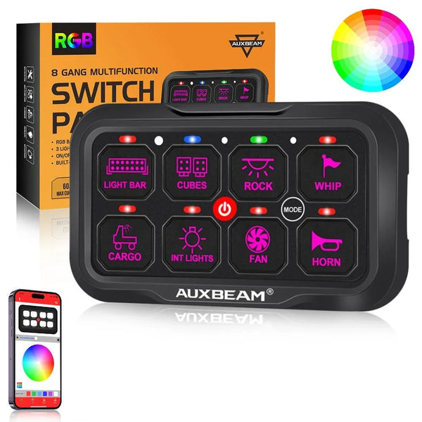 AR Series 6/8 Gang LED Switch Panel,Off Road Light Controller — Auxbeam product
