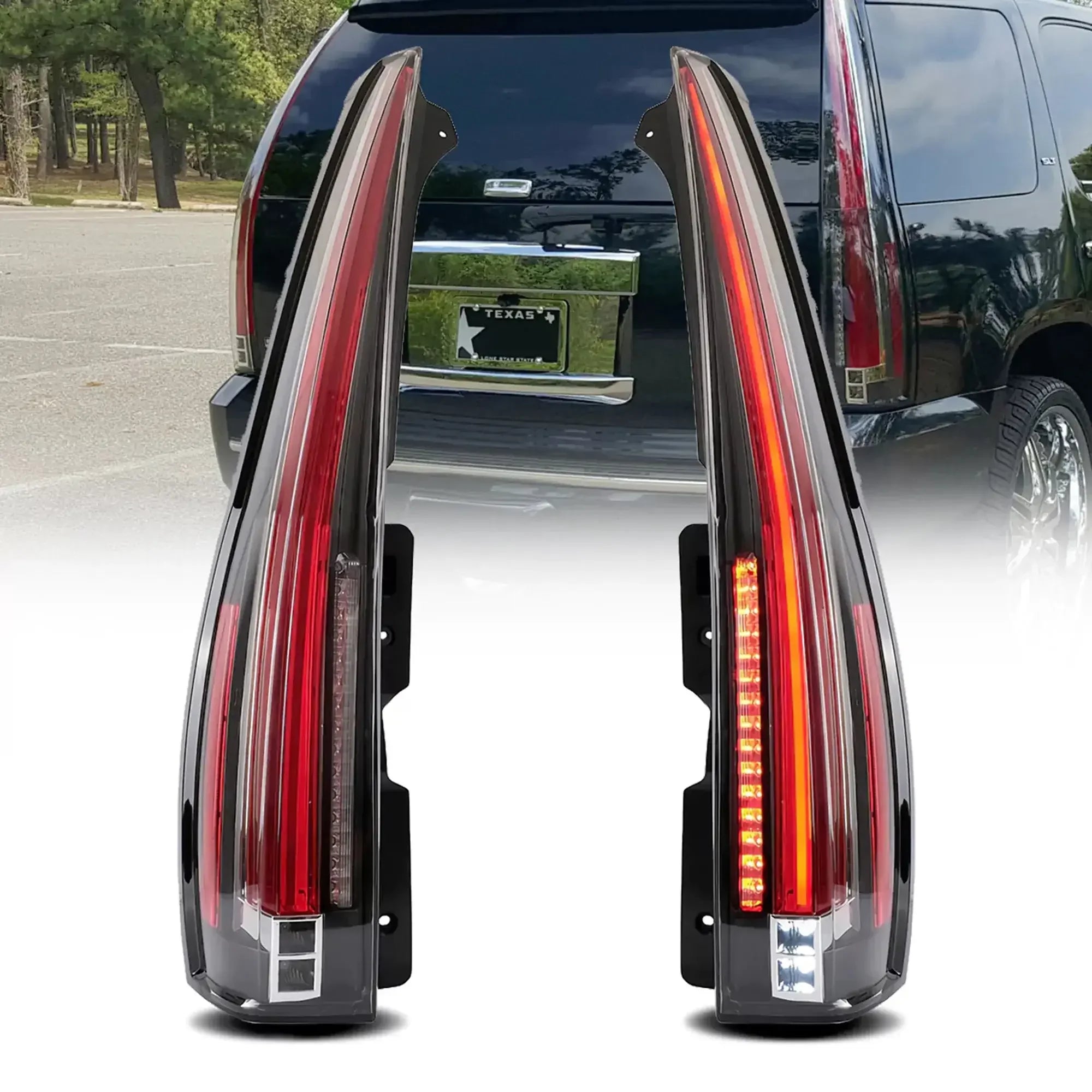 LED Tail Light Assembly With Sequential Turn Signal For 2007-2014 Cadillac Escalade 3th Gen — Auxbeam product