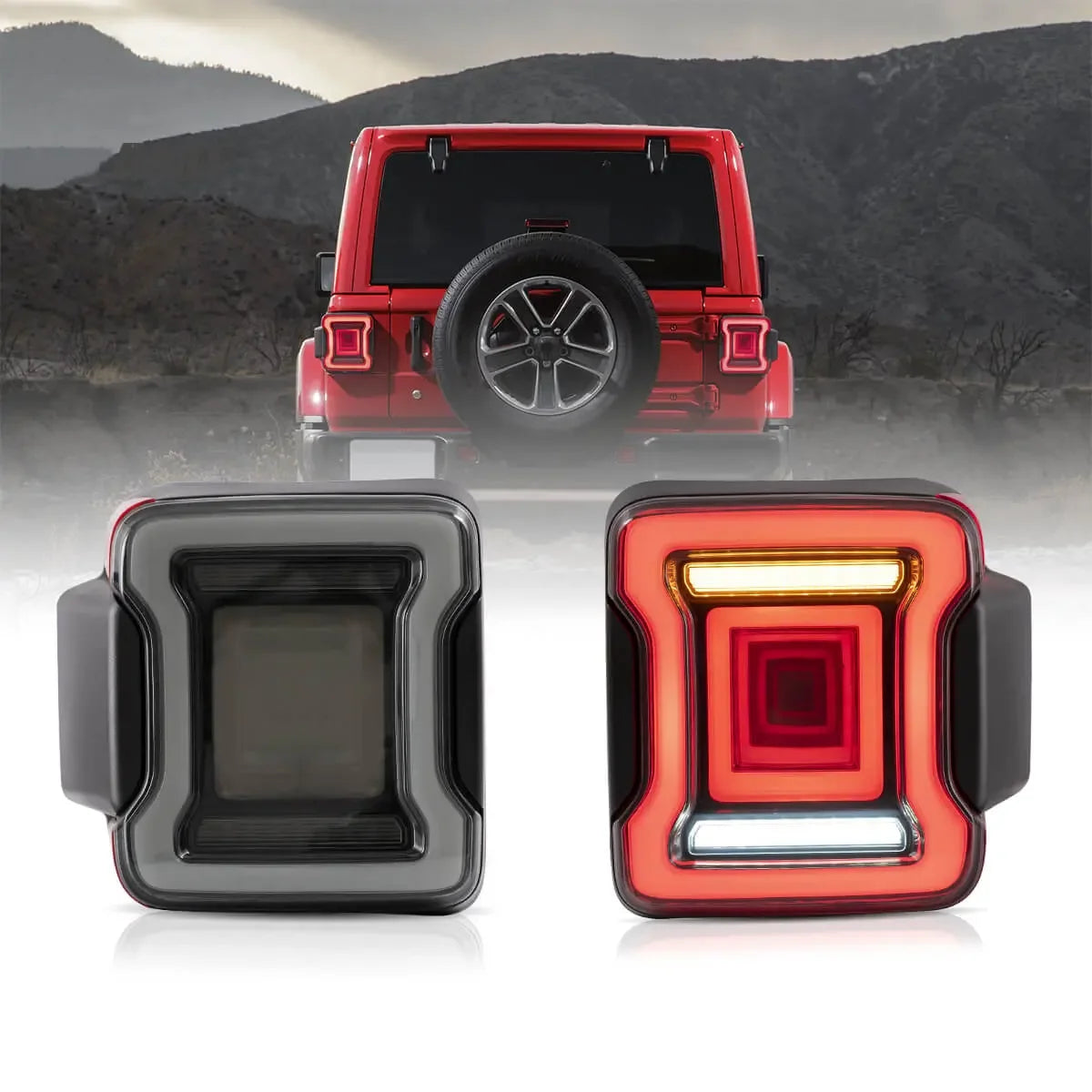 LED Tail Light Assembly With Sequential Turn Signal For 2018-2022 Jeep Wrangler 4th Gen (JL) & 2019-2022 Jeep Glandiator (JT) — Auxbeam product