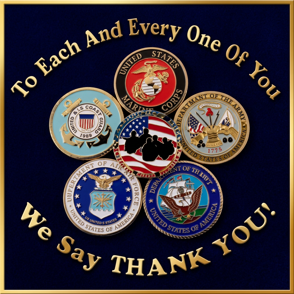 To each and every one of you, we say thank you — military branch seals
